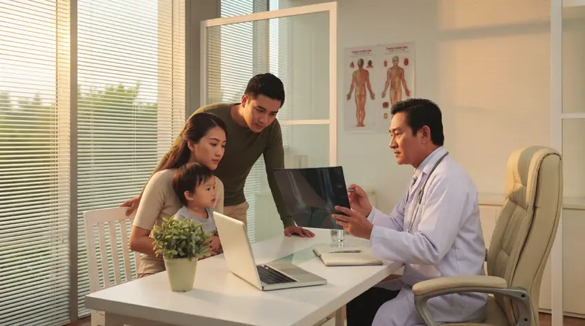 Ilustrasi klinik dokter di lantai dasar ruko